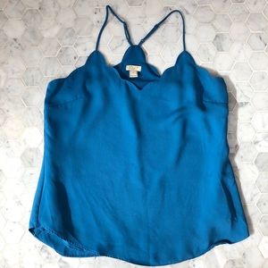 Jcrew Blue Scallop Camisole